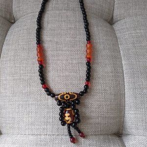 Orange Taiwanese Beaded Necklace